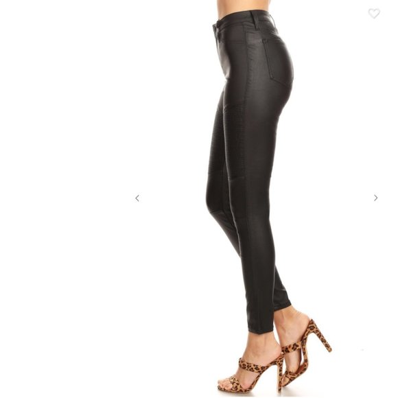 NWT Vegan leather skinny moto pants - Picture 5 of 10